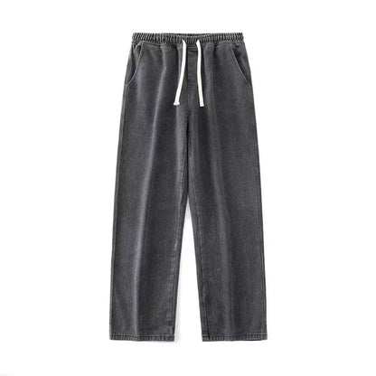 New Streetwear Loose Jeans Men Korean Style Fashion Loose Straight Wide Leg Pants Men'S Brand Clothing Black Light Blue