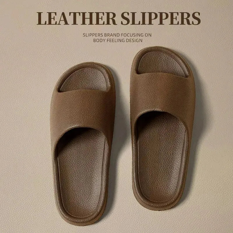 Men Sandals Flip Flops Man Slippers Solid Color Simple Non-Slip Soft Sole Comfortable Shower Slippers Outdoor