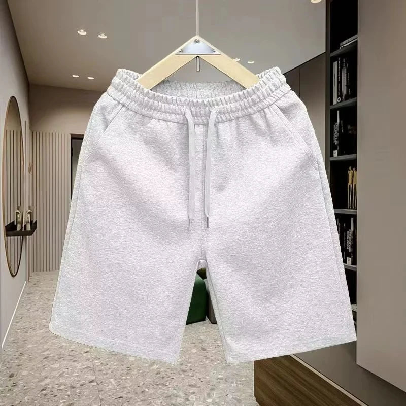 Spring and Summer New Solid Color Gray Atmospheric Men'S Pure Cotton Breathable Men'S High-End Shorts Korean Version Couple