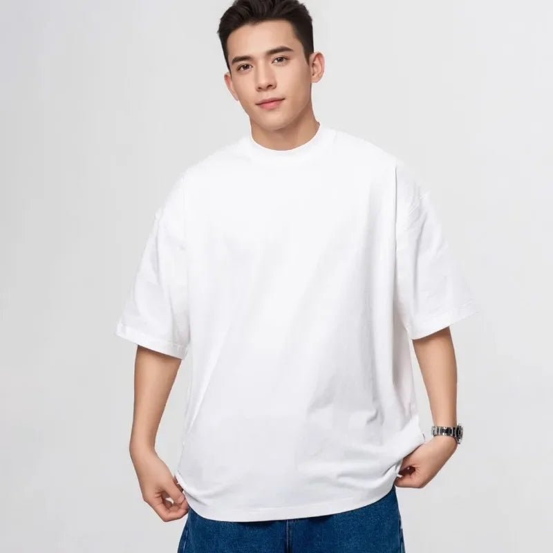 Elevate Your Style with Our Premium Heavyweight Cotton Half Sleeve T-Shirt for Men - Perfect for Spring and Summer!